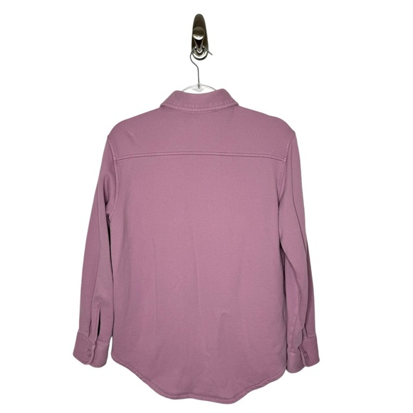 Aritzia | TNA Cozyfleece Boyfriend Button Up in Soft Orchid Small - Picture 7 of 7